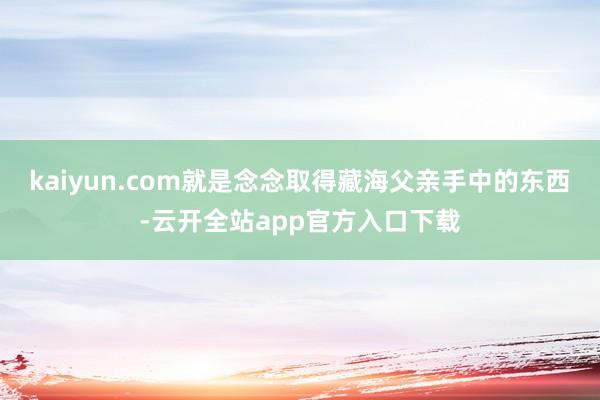 kaiyun.com就是念念取得藏海父亲手中的东西-云开全站app官方入口下载
